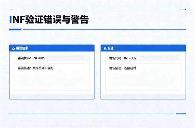 INF验证错误代码速查表：驱动程序InfVerif常见警告与解决方案