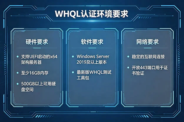 WHQL认证测试环境搭建：HLK服务器+客户端最低配置要求一览