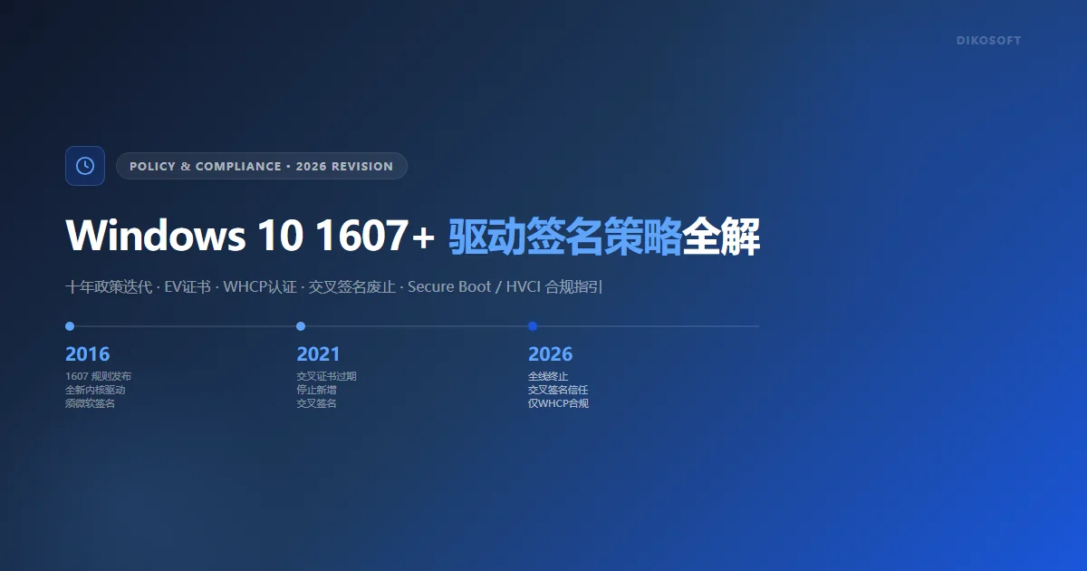 Windows 10 版本1607及后续版本驱动签名策略全解